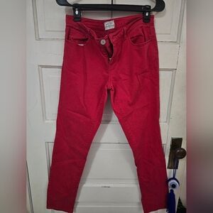 Aeropostale Women's Vibrant Red Skinny Jeans
